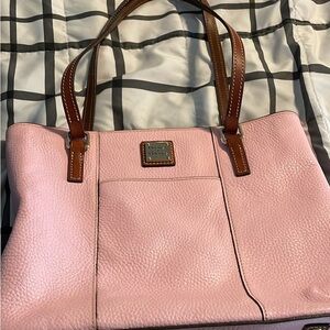 Dooney & Bourke Pink and Brown Textured Tote